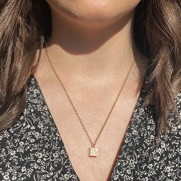 Repurposed Louis Vuitton Cube Pendant Necklace - Picture 1 of 1